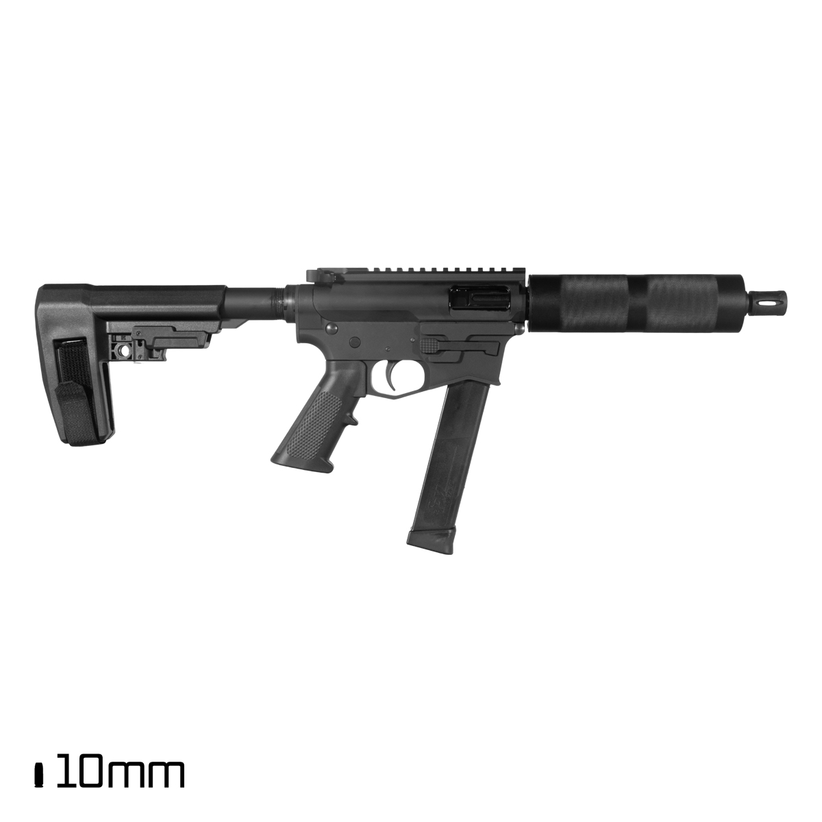 Davidson Defense Mordant 7.5-Inch 10mm AR Pistol with 7-Inch Free-Float Handguard, SBA6 Adjustable Brace & 30-Round Glock 20 Magazine