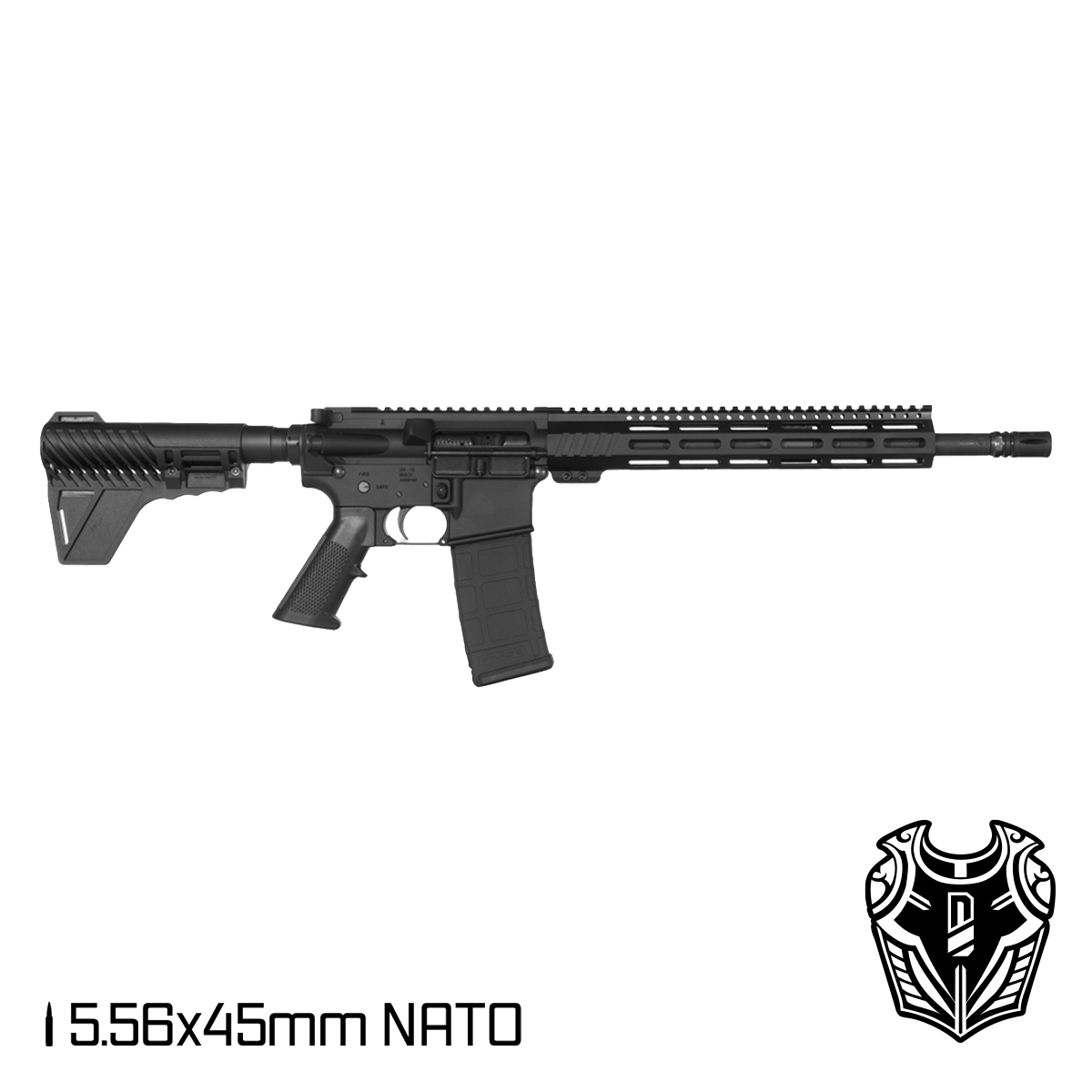 Davidson Defense Aegis 14.5-inch Carbine-Gas 1:7 5.56 NATO AR-15 Pistol, Black Freefloat M-Lok Handguard