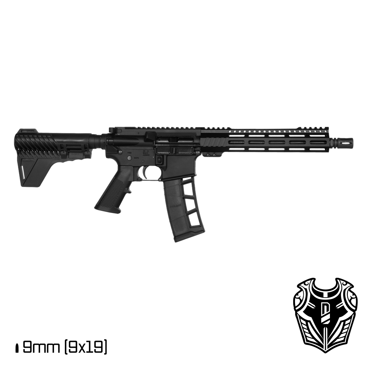 Davidson Defense Aegis Lightweight 11-inch 1:10 9MM AR-15 Pistol, Black Freefloat M-Lok Handguard