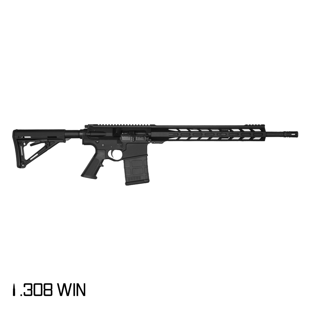 DTT Industrialist 18-inch Rifle-Gas 1:10 .308 Win AR-10 Rifle, Black Freefloat M-Lok Handguard