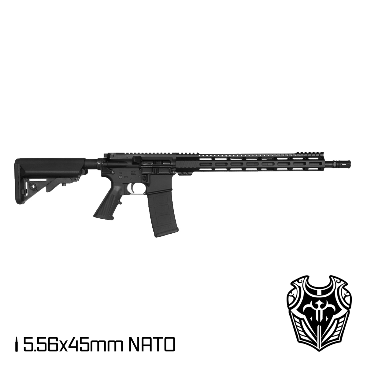 Davidson Defense Aegis Lightweight 16.5-inch Mid-Gas 1:7 5.56 NATO AR-15 Rifle, Black Freefloat M-Lok Handguard