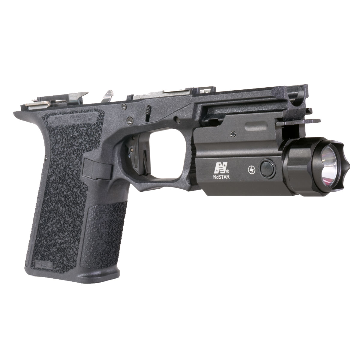 Frame Bundle: Polymer80 PFC9 Complete Pistol Frame + NcSTAR Quick-Release Mount Pistol Flashlight