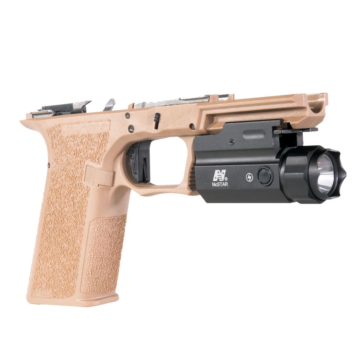 DIY Pistol Kits: Polymer80 PFS9 Full Size Serialized Frame + NcSTAR Quick-Release Mount Pistol Flashlight
