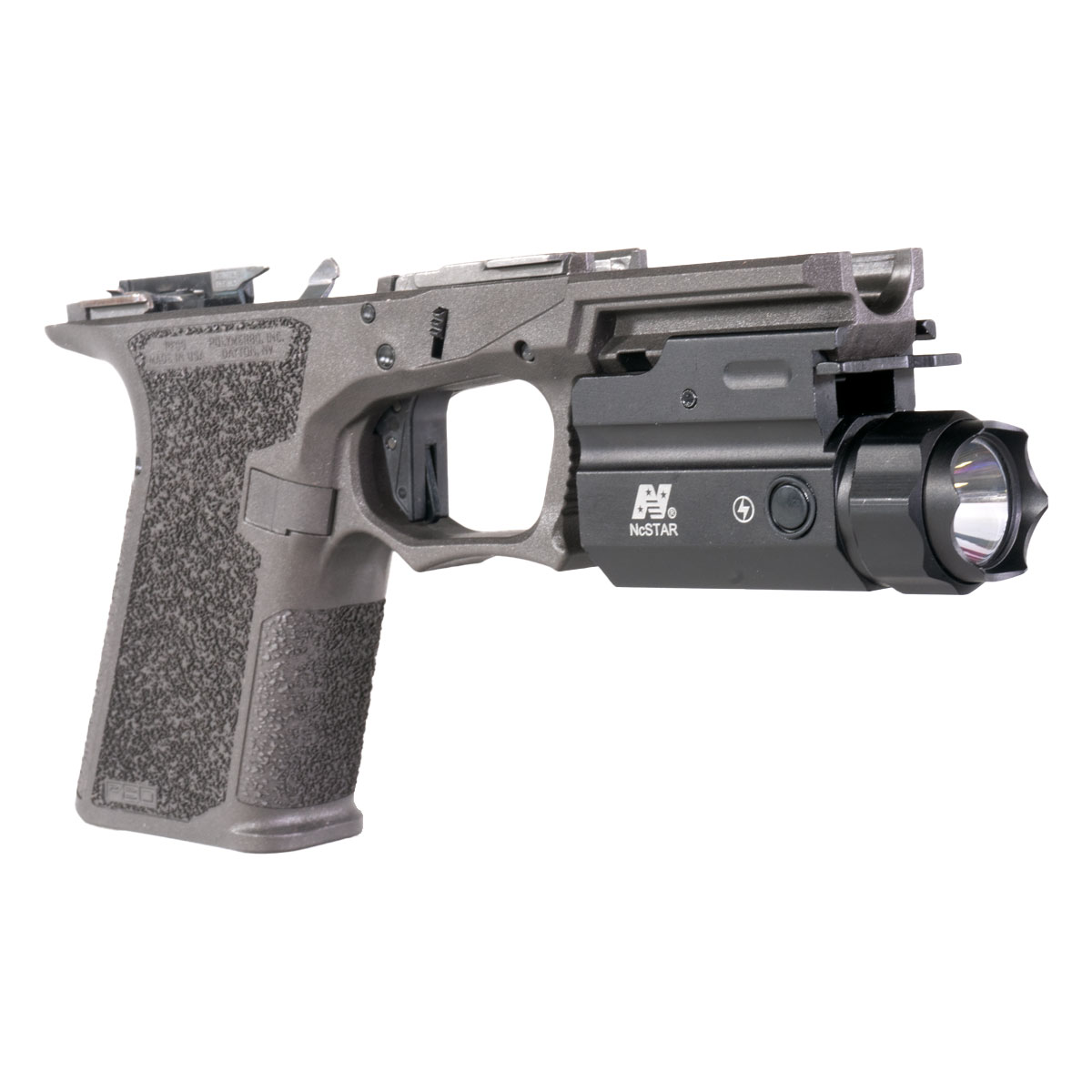 Frame Bundle: Polymer80 PFC9 Compact Complete Pistol Frame + NcSTAR Quick-Release Mount Pistol Flashlight