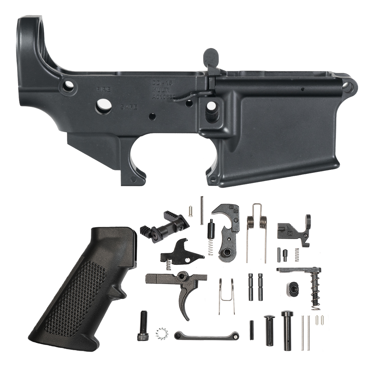 Davidson Defense Engraved AR-15 Lower Receiver w/ Lower Parts Kit, Ambidextrous Bolt Catch, Ambidextrous Safety Bundle