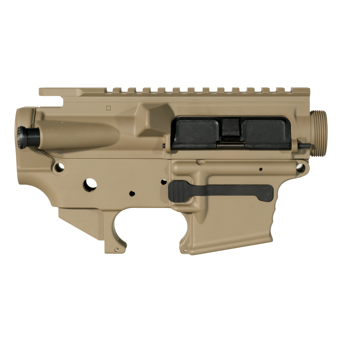  AR-9 Builder Set, FDE Cerakote Upper & Lower Receiver Bundle, 7075-T6 Upper w/ Forward Assist & Ejection Port Cover, FFT Low Shelf M16 Cut Lower