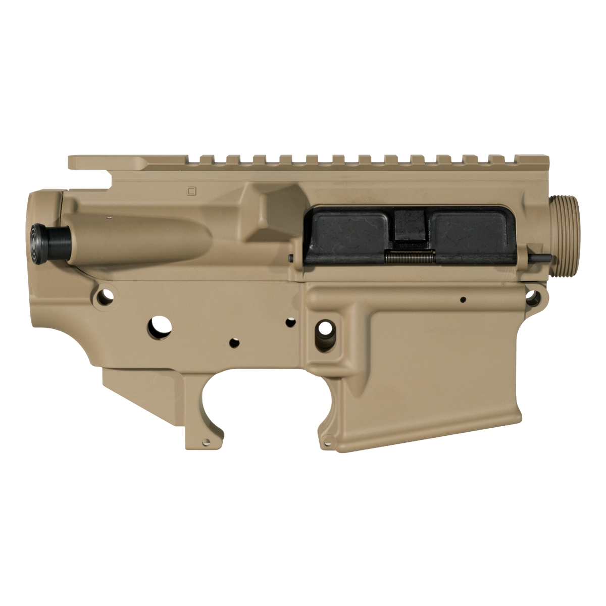  AR-15 Builder Set, FDE Cerakote Upper & Lower Receiver Bundle, 7075-T6 Upper w/ Forward Assist & Ejection Port Cover, FFT Low Shelf M16 Cut Lower