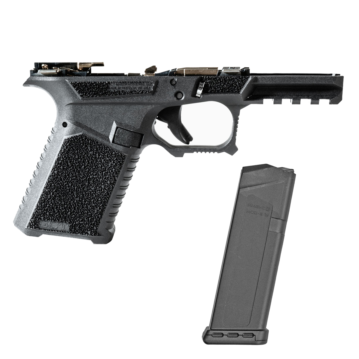 SCT Manufacturing G19 Compatible Black Full Frame Assembly with an Amend2 Mod-3 15-Round Magazine