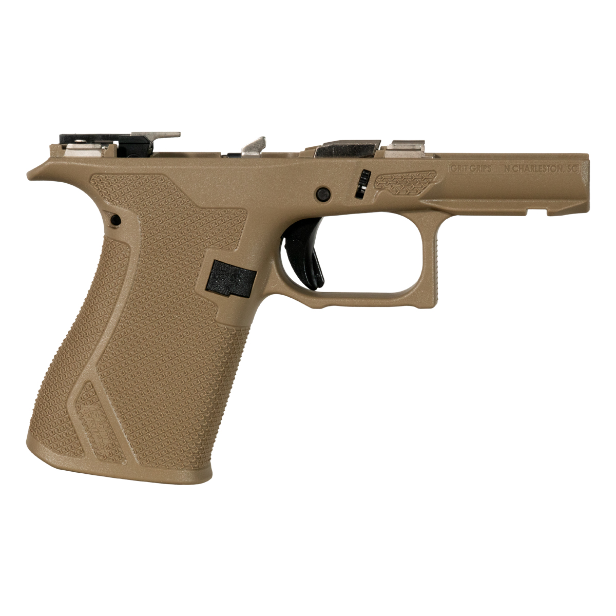 Grit Grips G43X/G48 Compatible Assembled Serialized Frame, FDE, 18° Grip Angle, Complete Lower Parts Kit & Locking Block