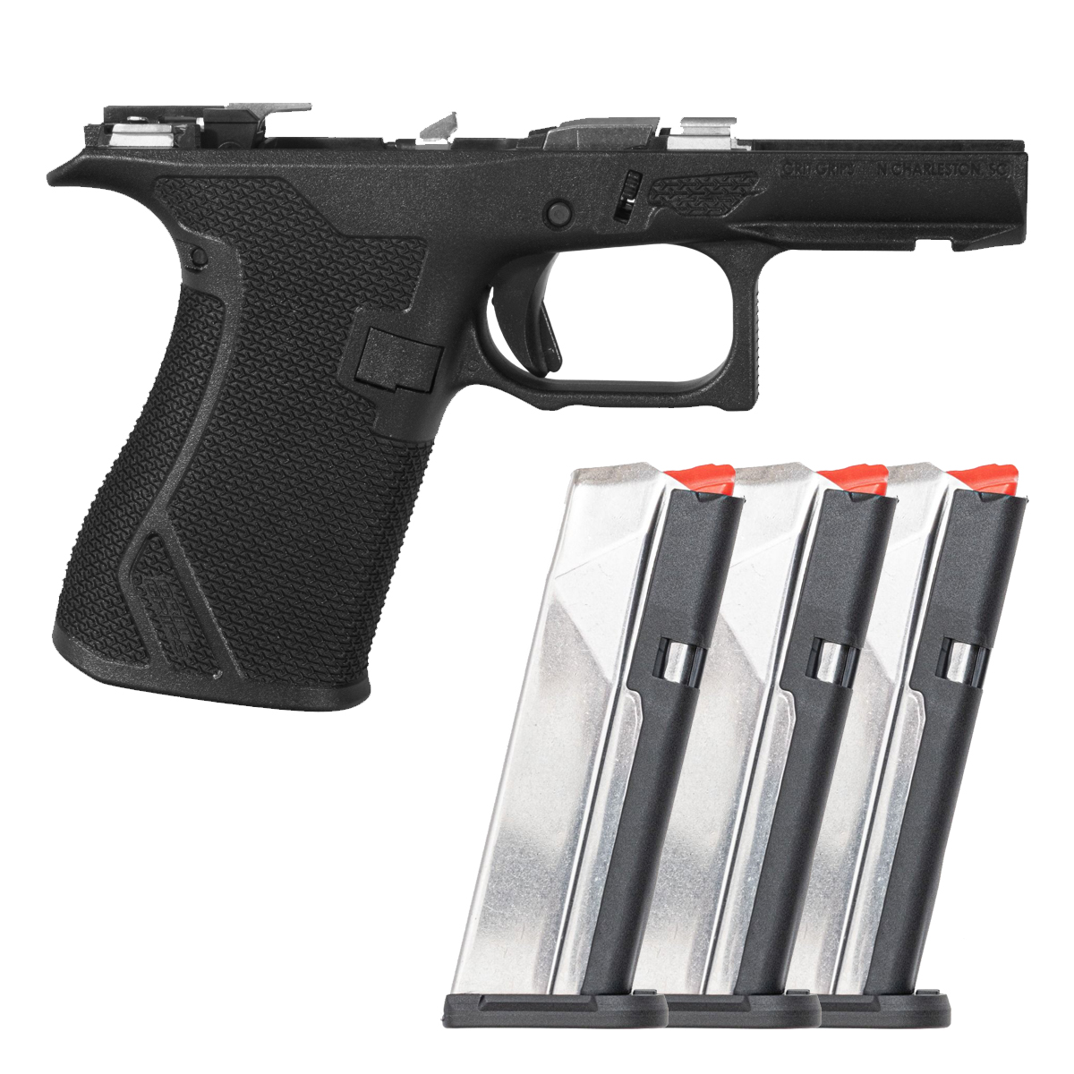 Grit Grips G43X/G48 Assembled Serialized Frame Bundle, Black, 18° Grip, Lower Parts Kit, Locking Block & 3 PSA Dagger Micro 15-Round Magazines