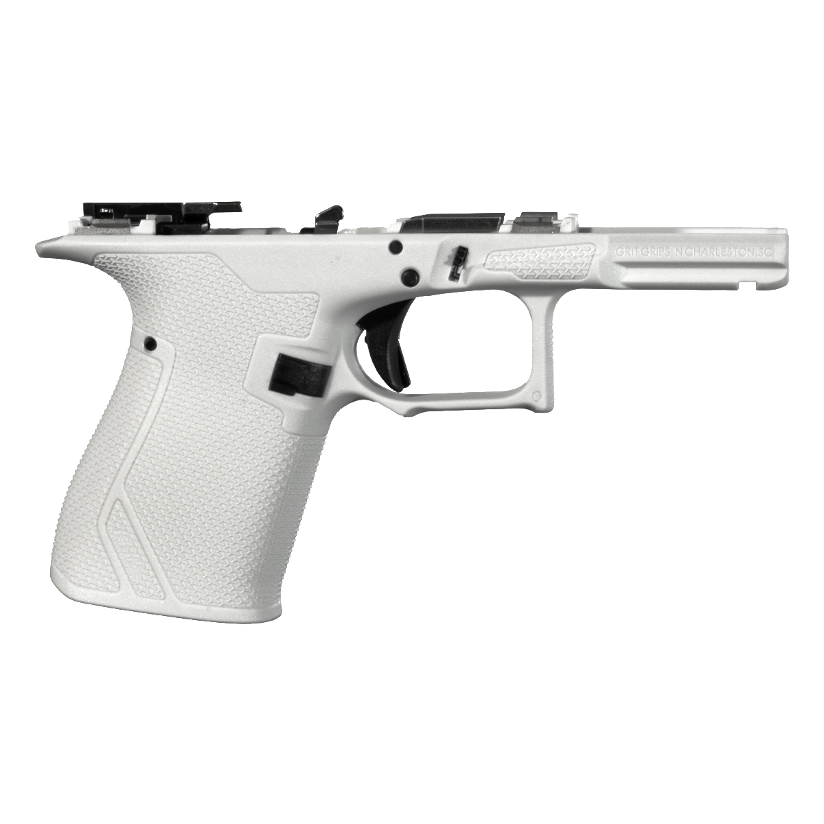  Grit Grips Pistol Frame For G19 Gen3 Pistols, Assembled, White (Serialized Frame)