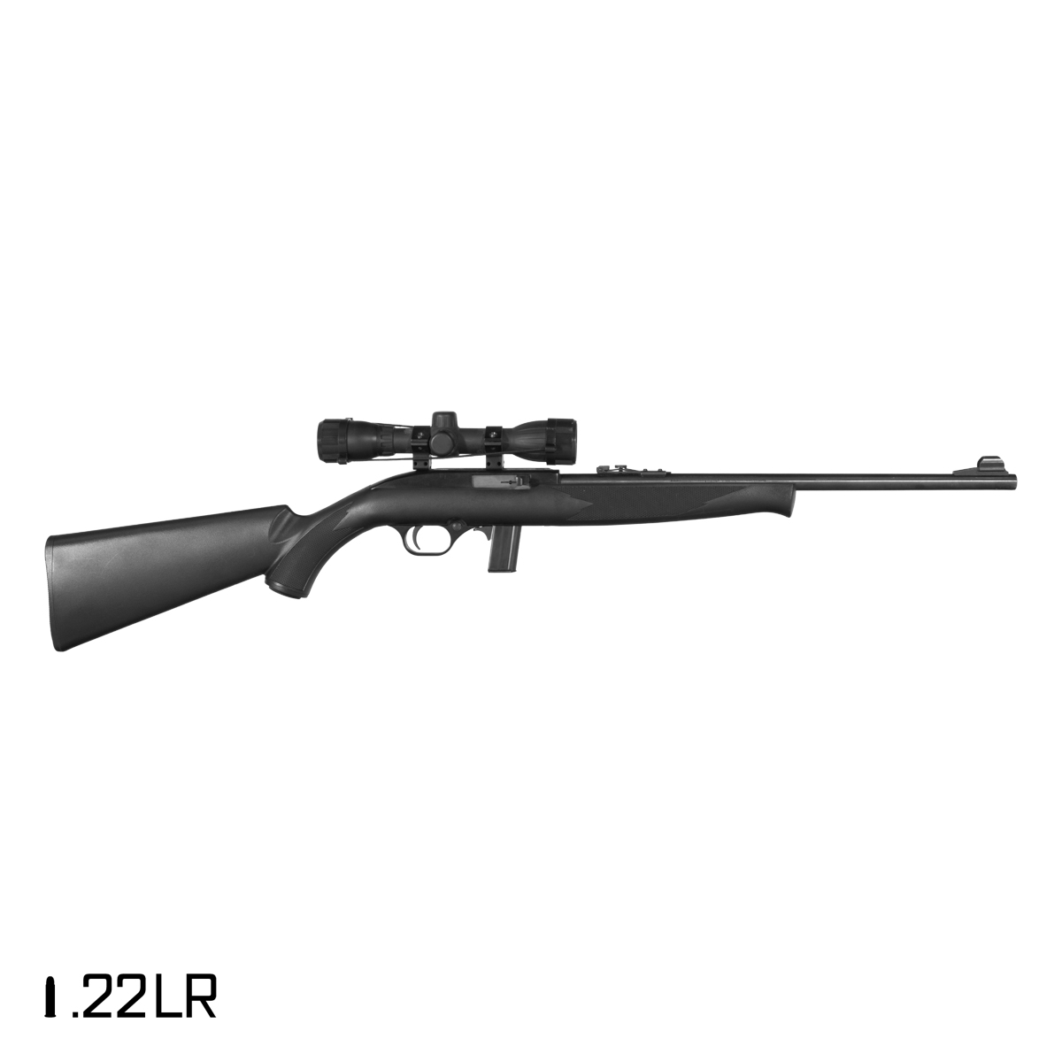 Mossberg 702 Plinkster .22LR Semi-Auto Rifle, Black Synthetic Stock, 4x32 Scope, 18-inch Barrel