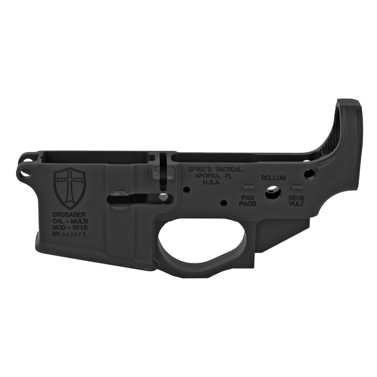 Spike’s Tactical Crusader STLS022 AR-15 Stripped Lower Receiver, Multi-Caliber, Hard Coat Anodized Black