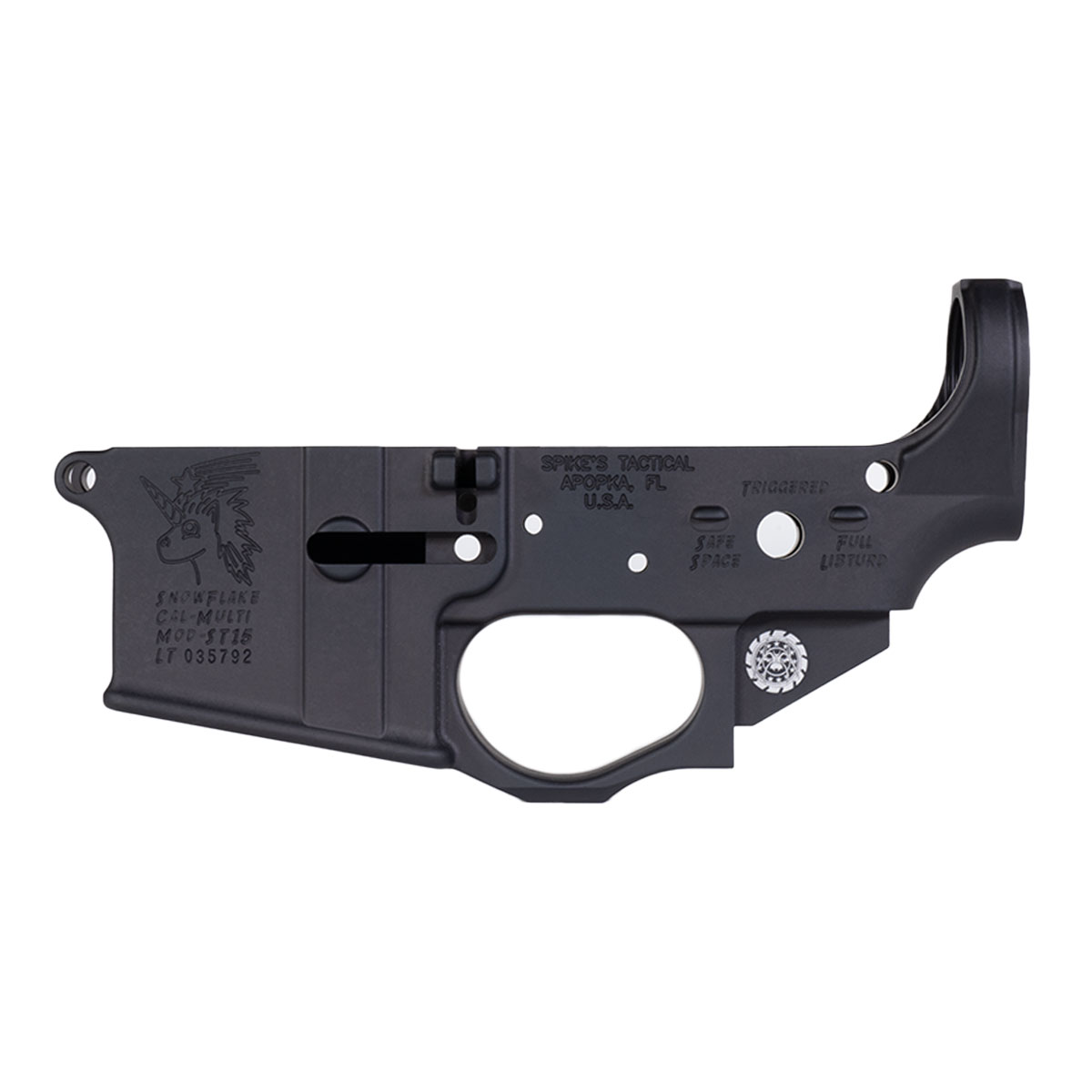 Spike's Tactical Lower Receiver, Stripped - Snowflake (Non Color Filled) - BLEM