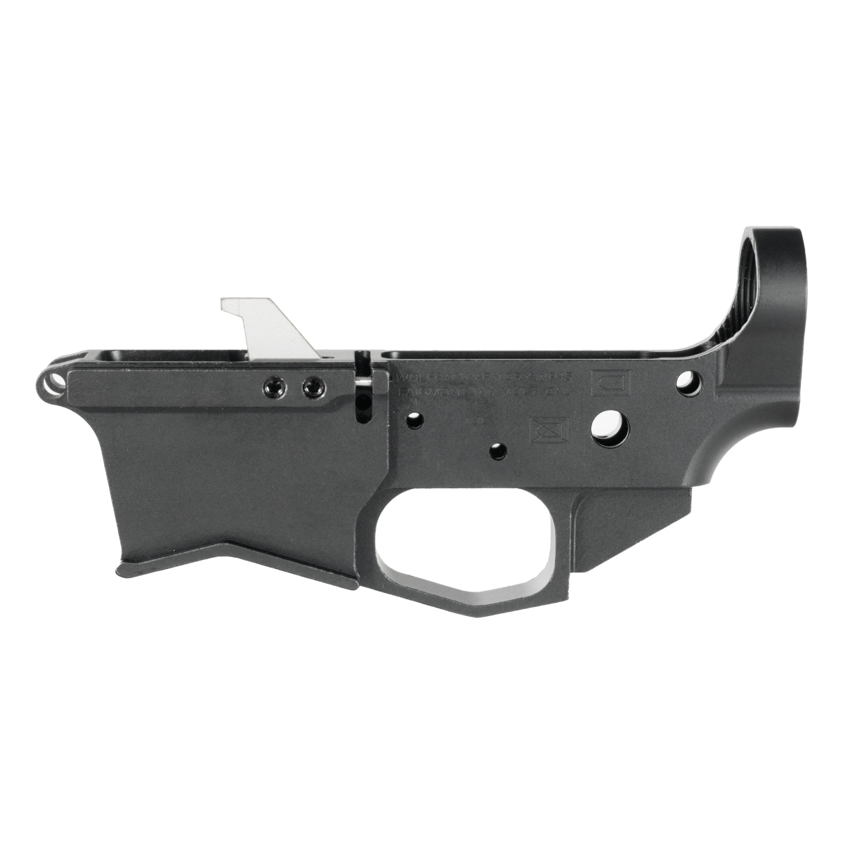 Wolfpack Armory AR-15 .45 Glock Mag Stripped Lower Receiver with Ejector and Mag Catch Hardcoat Black Anodized