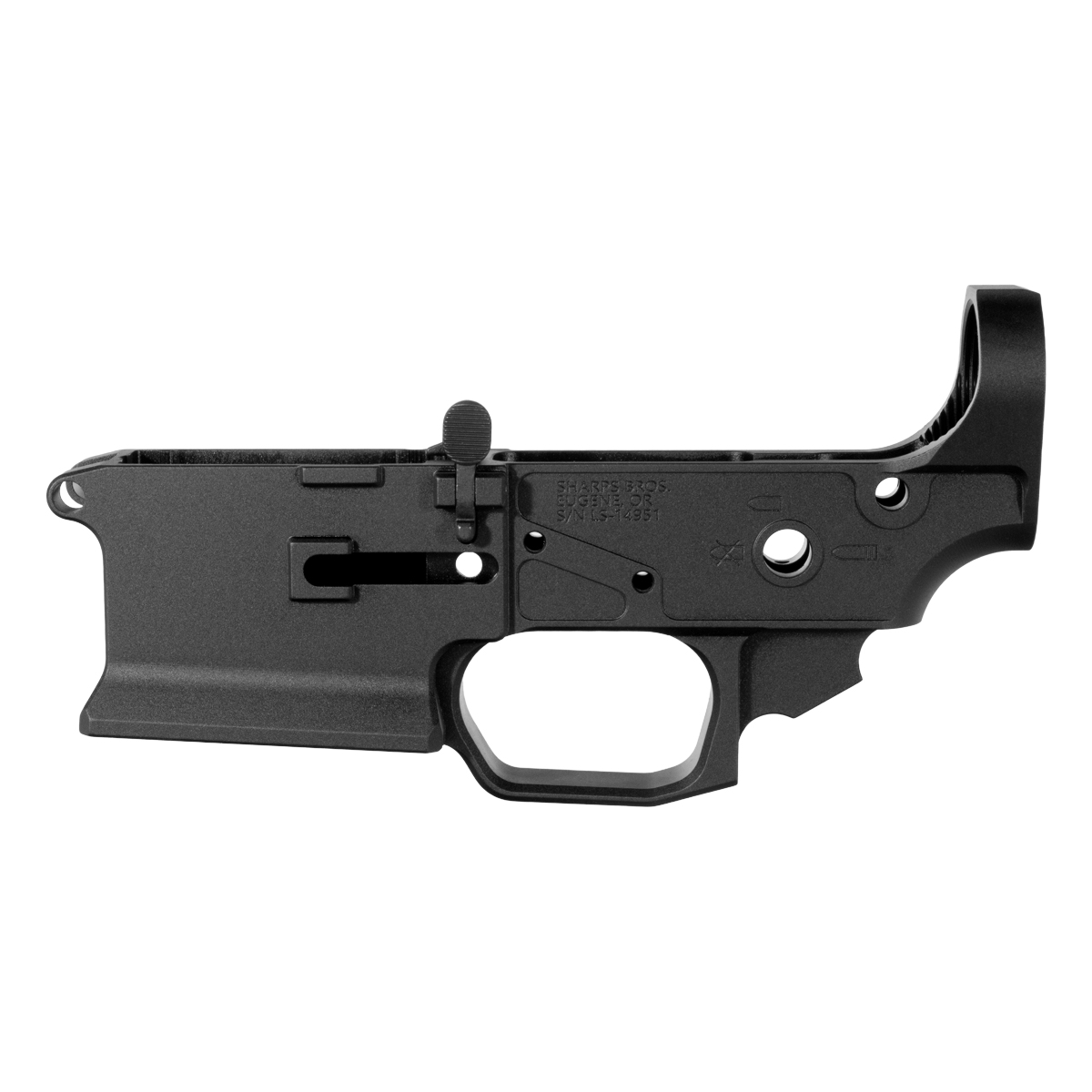 Sharps Bros. Gen 2 Livewire Forged AR-15 Stripped Lower Receiver, Multi-Cal, Ambidextrous Bolt Release, Black Anodized