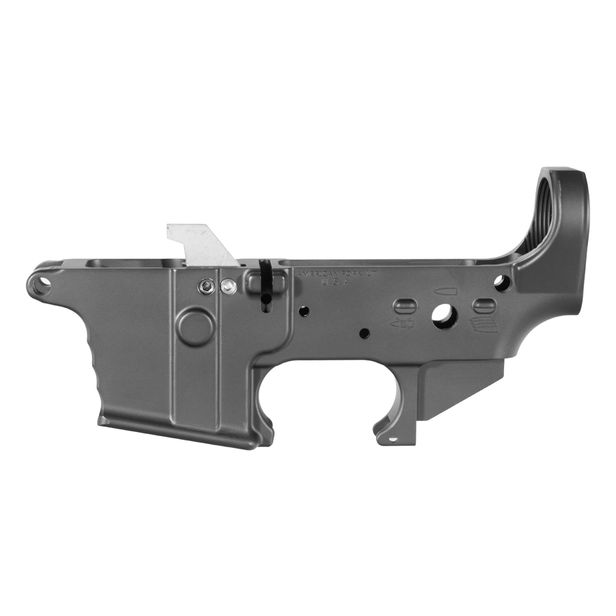  NO LOGO AR-9 Stripped Lower Receiver, Low Shelf, M16 Cut, Type III Hardcoat Anodized