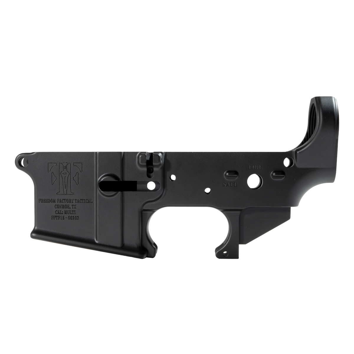 Freedom Factory Tactical Stripped AR-15 Lower Receiver, Type III Hardcoat Anodized