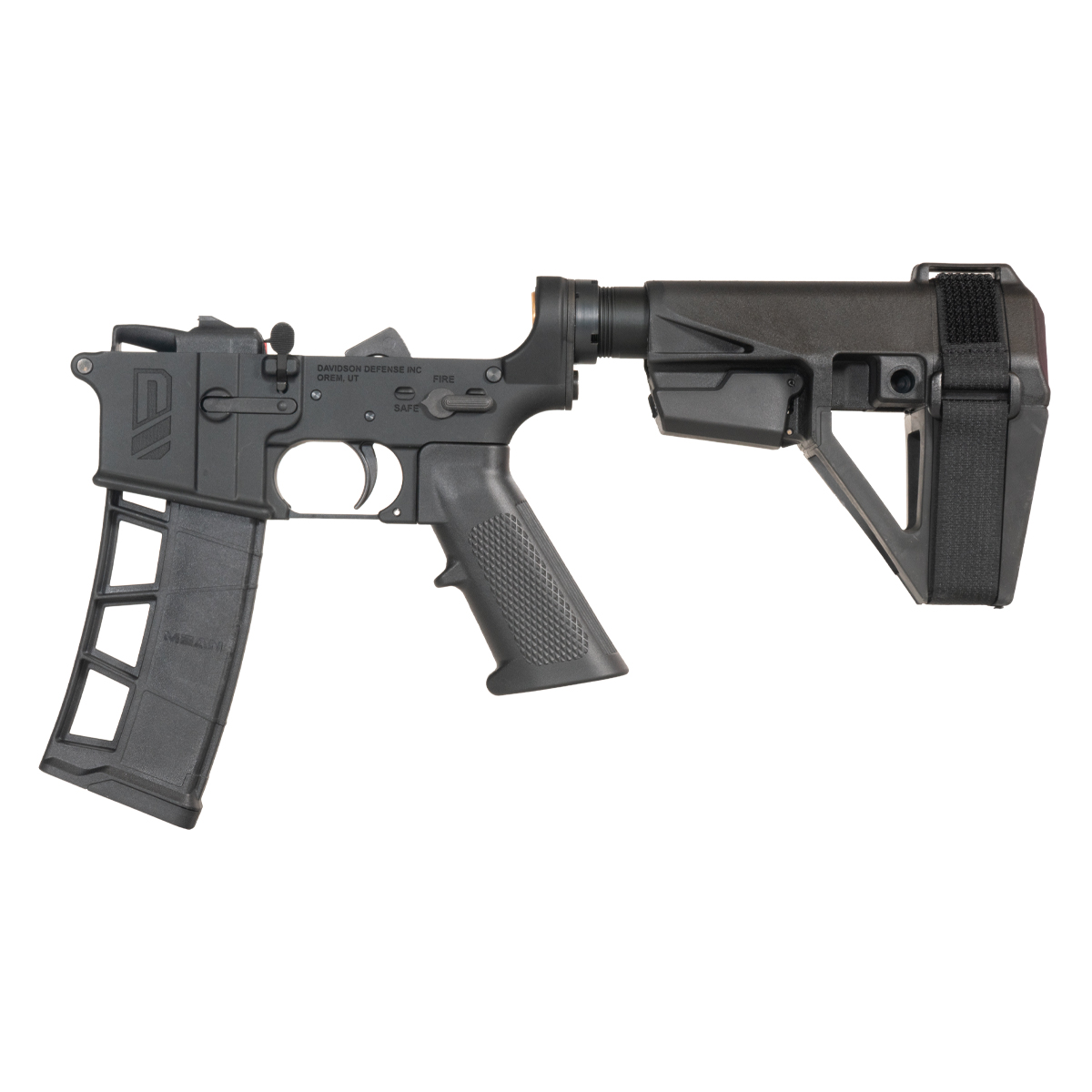 Davidson Defense AR-15 Pistol Lower Build Kit, SBA5 Brace, 32-Round ExoMag