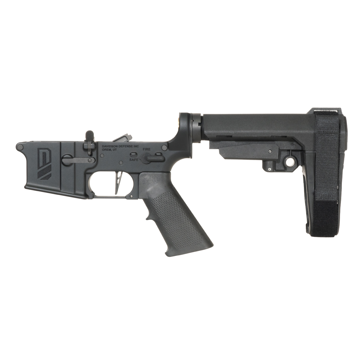 Davidson Defense AR-15 Pistol Lower Build Kit, Schmid DLC 2 Stage Flat Trigger, SBA3 Brace