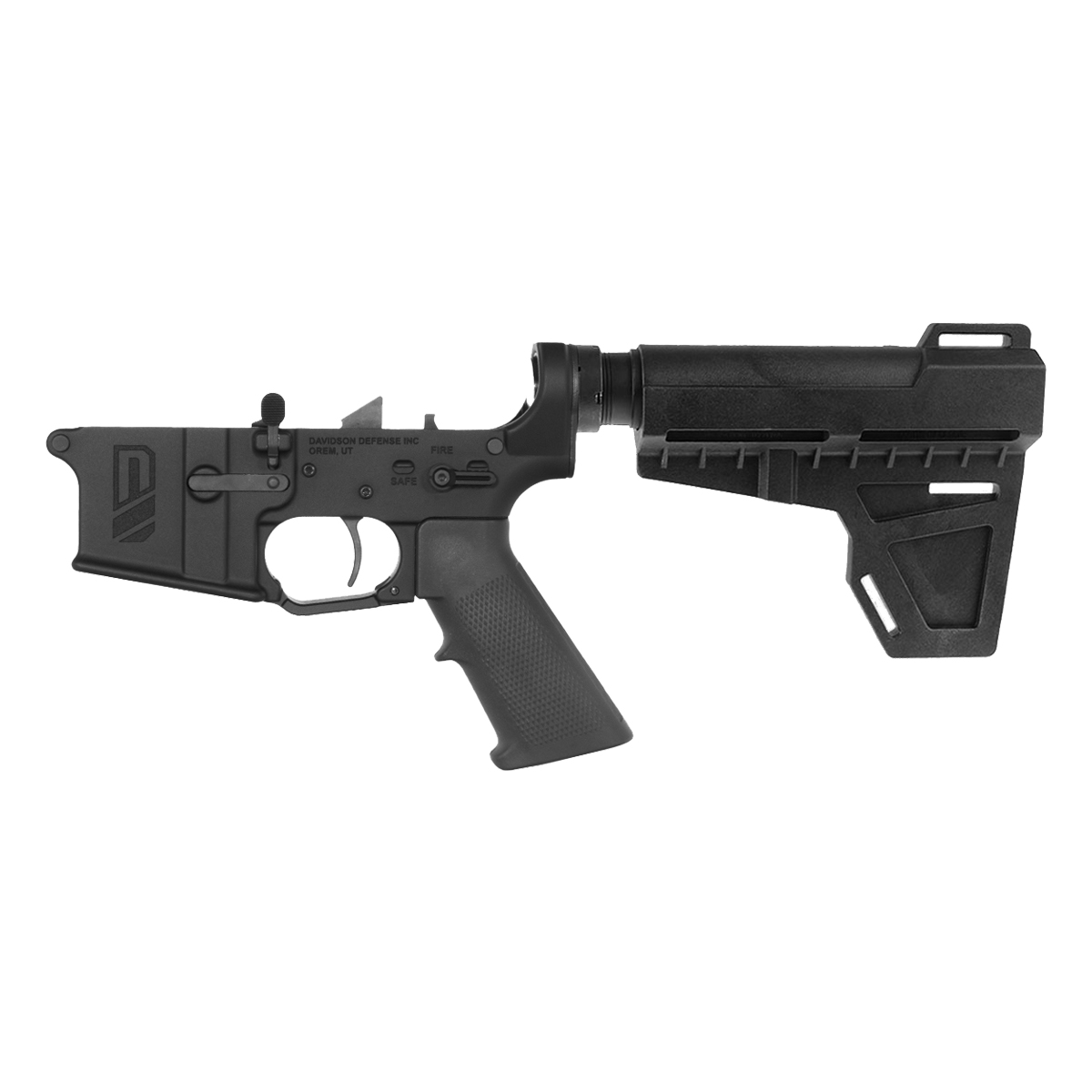 Davidson Defense AR-15 Pistol Lower Build Kit, Rare Breed FRT-15L3, KAK Blade Pistol Arm Stabilizer Brace