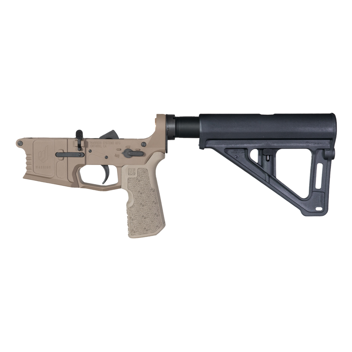 DTT Warrior Systems FDE AR-15 Pistol Lower Build Kit, Magpul BTR Black Brace