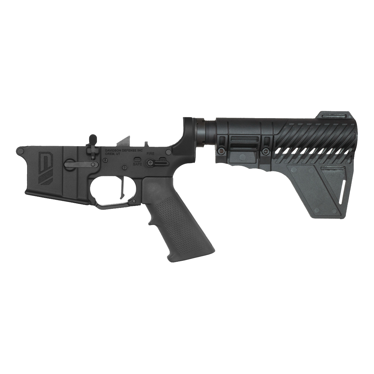 Davidson Defense No-Buffer AR-15 Pistol Lower Build Kit, Rare Breed FRT 15L3 Flat Trigger, Polymer Stabilizing Brace