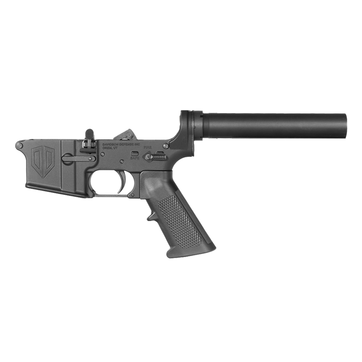  Davidson Defense AR-15 Ambidextrous Bolt Catch Lower Build Kit, Heavy Duty Pistol Buffer Tube