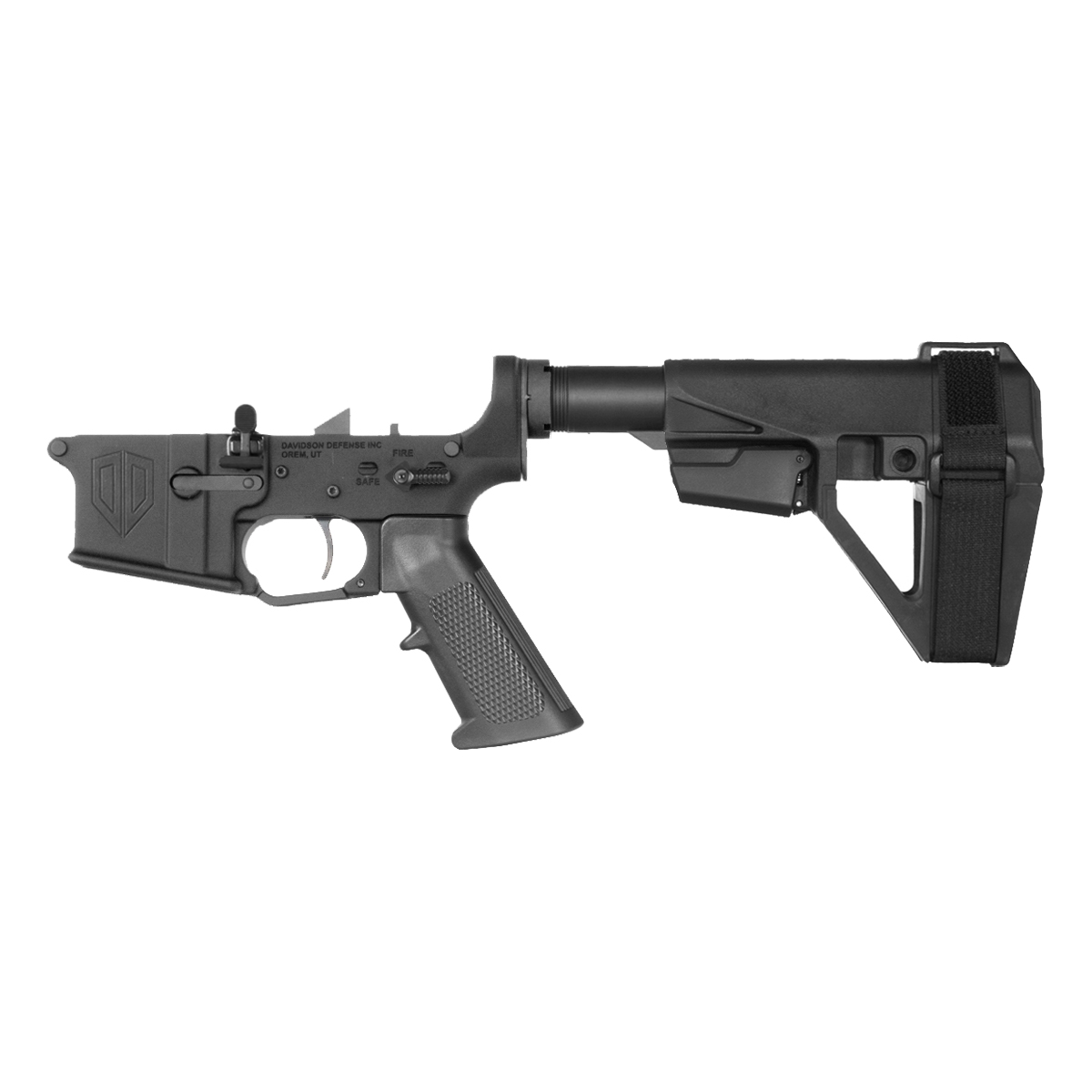  Davidson Defense AR-15 Ambidextrous Bolt Catch Lower Build Kit, Rare Breed FRT-15L3, SBA5 Pistol Stabilizing Brace