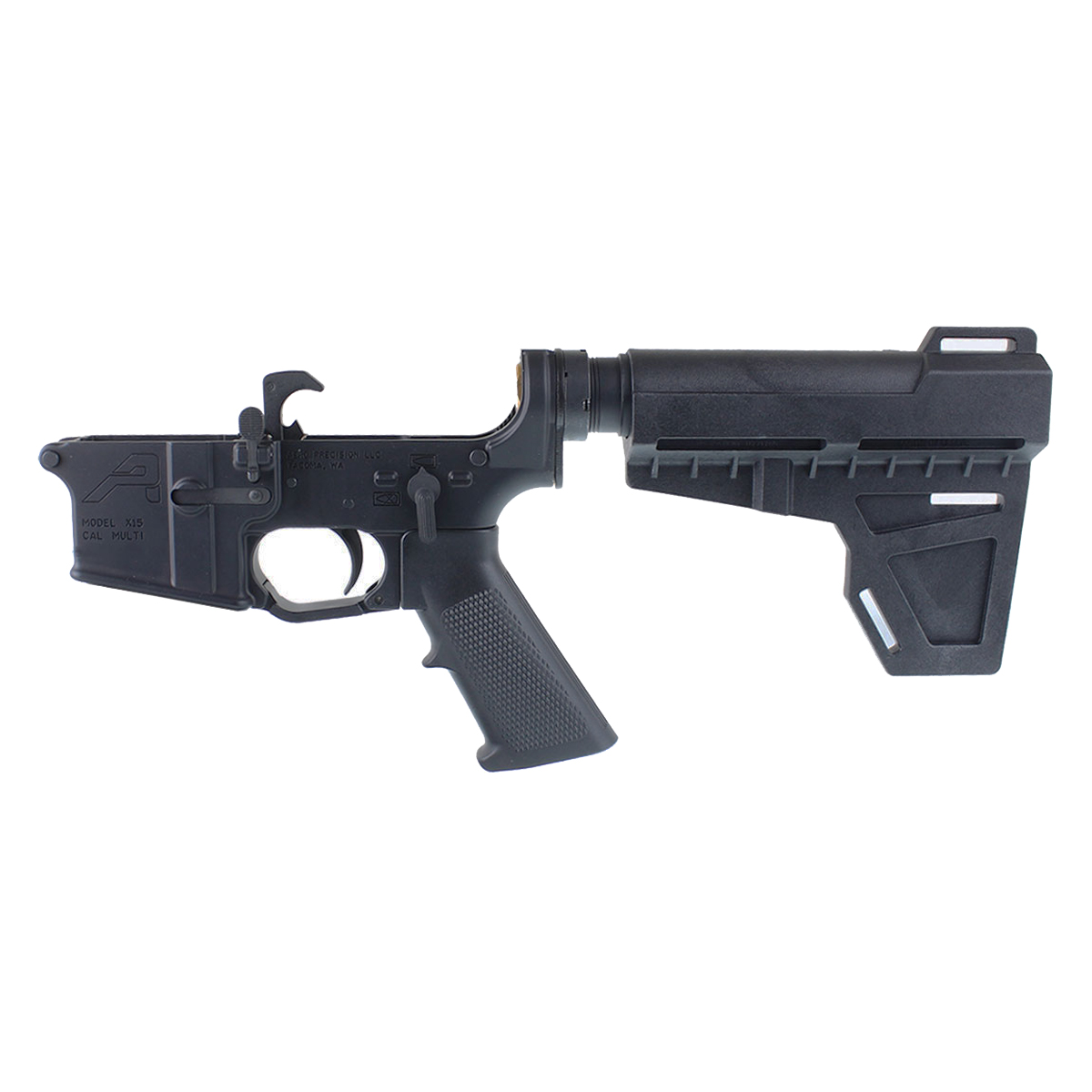  DTT AR-15 Pistol Lower Build Kit w/ Aero Precision X15 AR-15 Lower Receiver, KAK Industry Blade Pistol Arm Stabilizer Brace