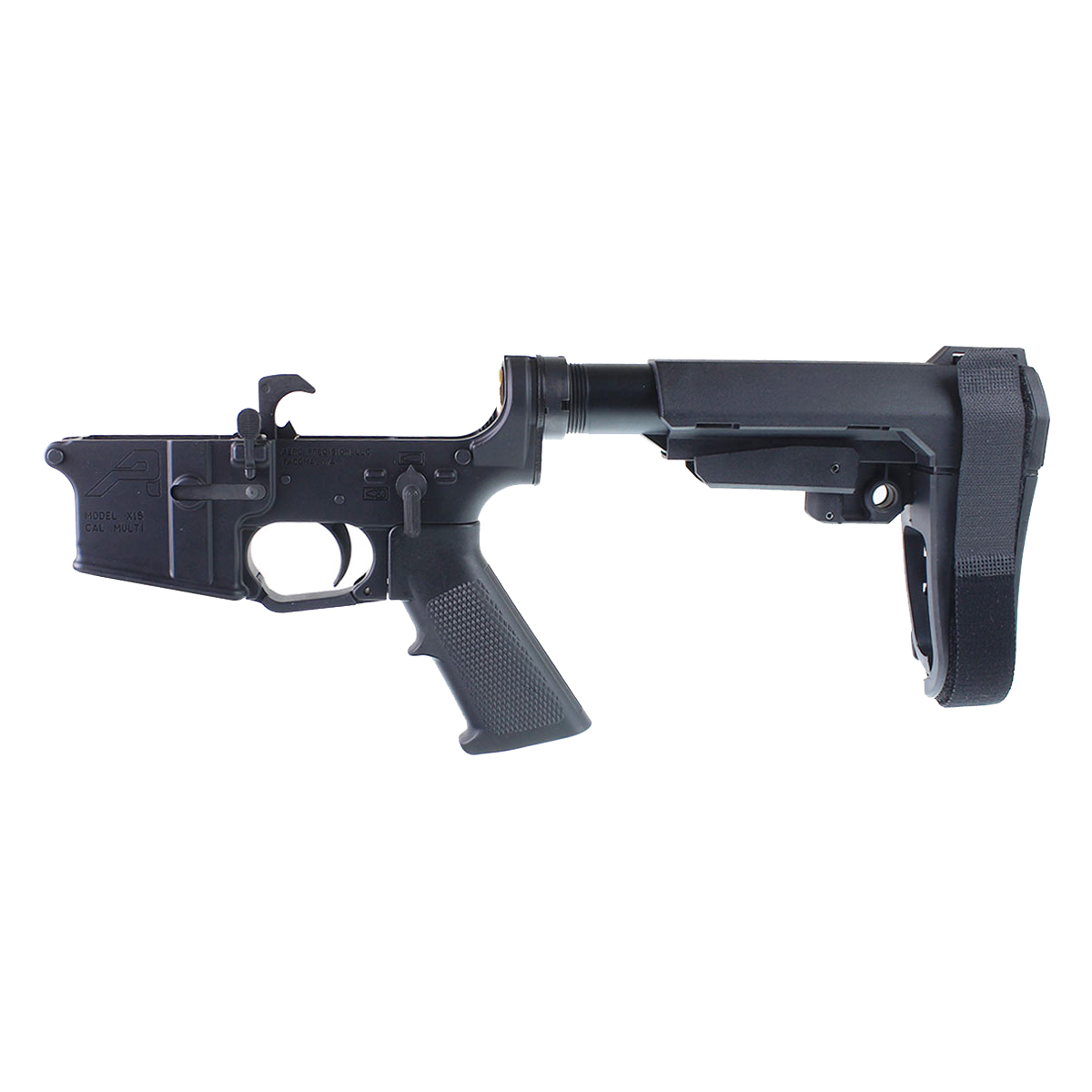  DTT AR-15 Pistol Lower Build Kit w/ Aero Precision X15 Serialized AR-15 Lower Receiver, SB Tactical AR-15 SBA3 Pistol Brace