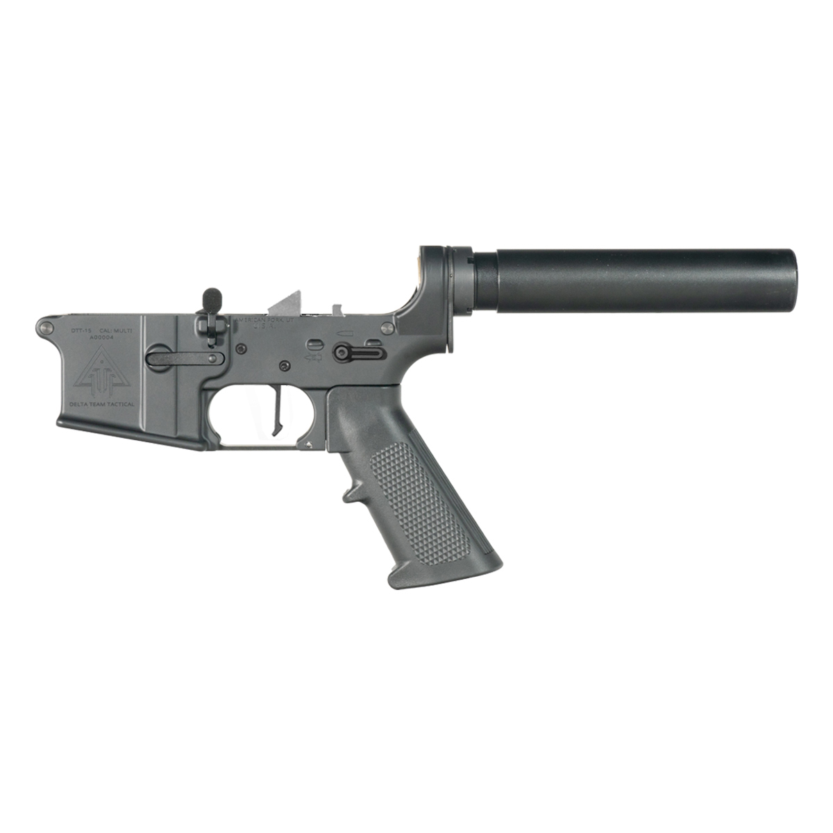  DTT AR-15 Pistol Lower Build Kit, Rare Breed FRT-15L3 Flat Trigger, Heavy Duty Pistol Buffer Tube