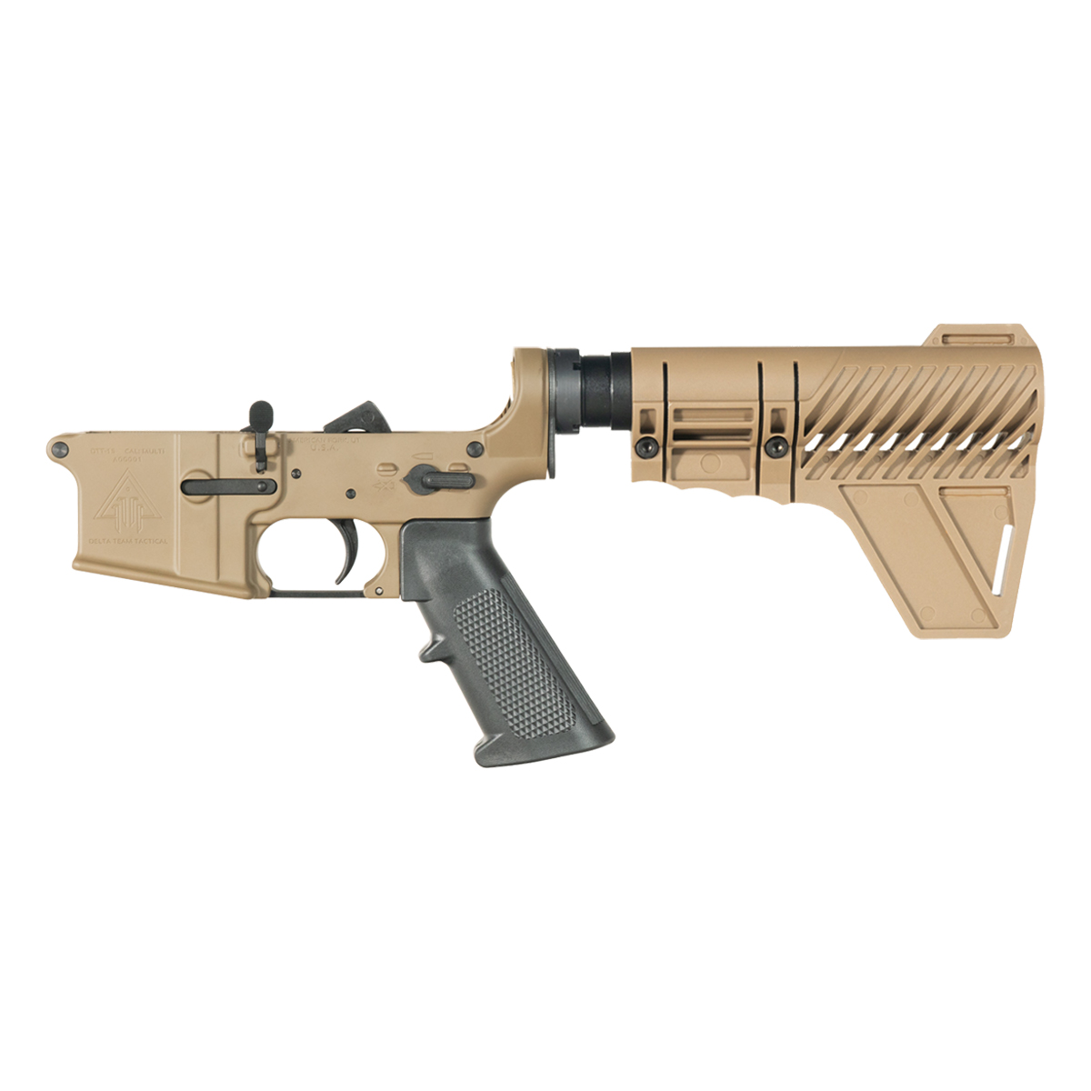 DTT FDE AR-15 Pistol Lower Build Kit, Gauntlet Arms FDE Polymer Stabilizing Brace