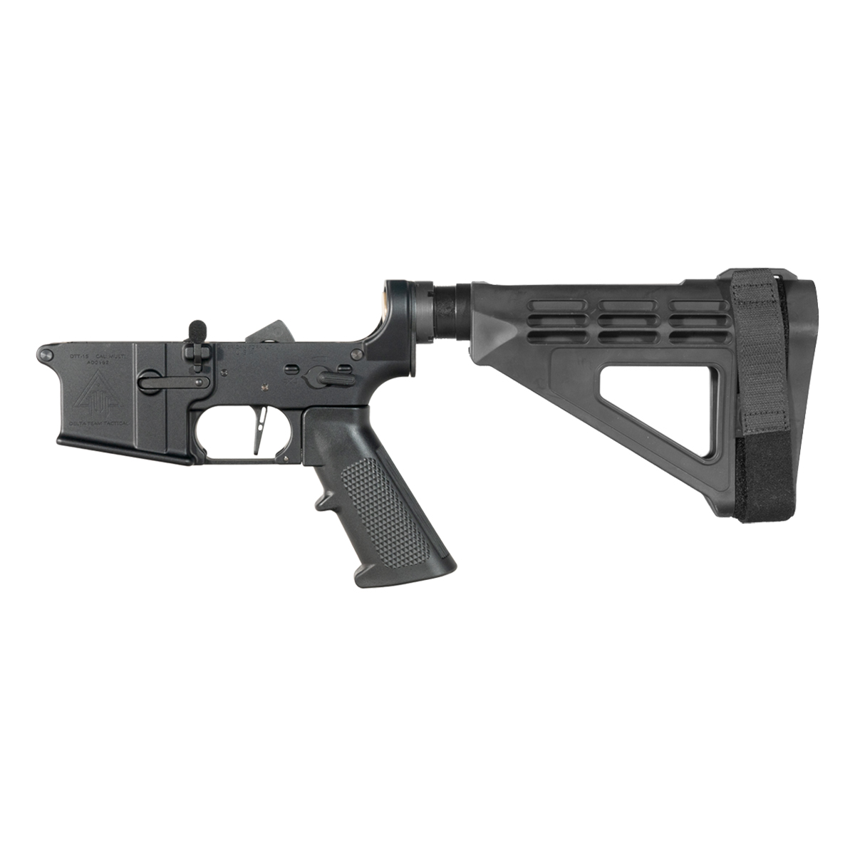 DTT AR-15 Pistol Lower Build Kit, Skeletonized Straight Trigger Shoe, SBM4 Pistol Stabilizing Brace