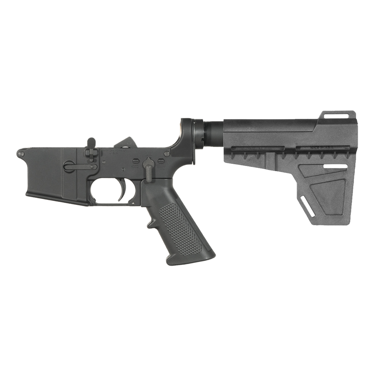NO-LOGO AR-15 Pistol Lower Build Kit, Shockwave Blade Arm Stabilizer Brace