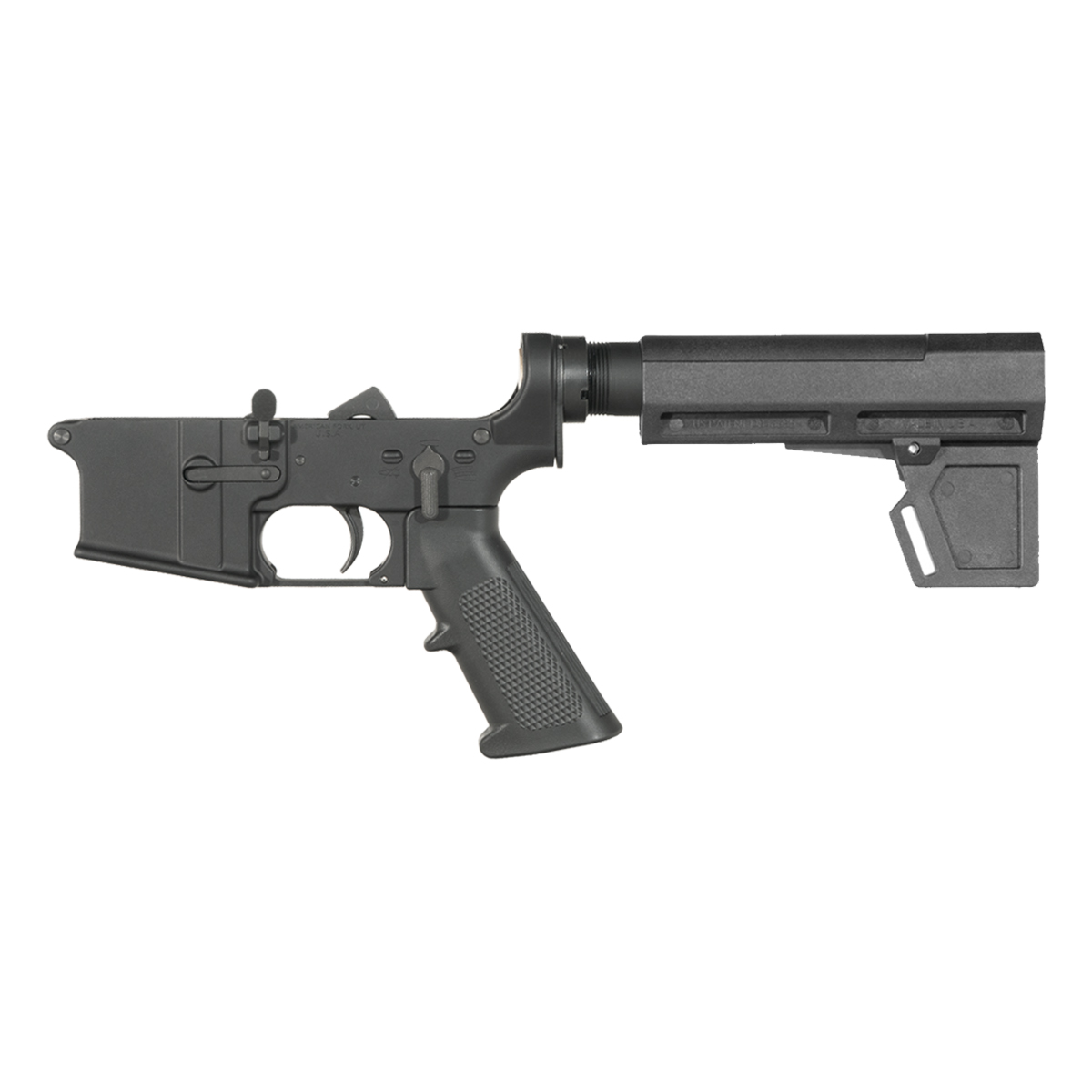 NO-LOGO AR-15 Pistol Lower Build Kit, KAK Shockwave 2M Blade