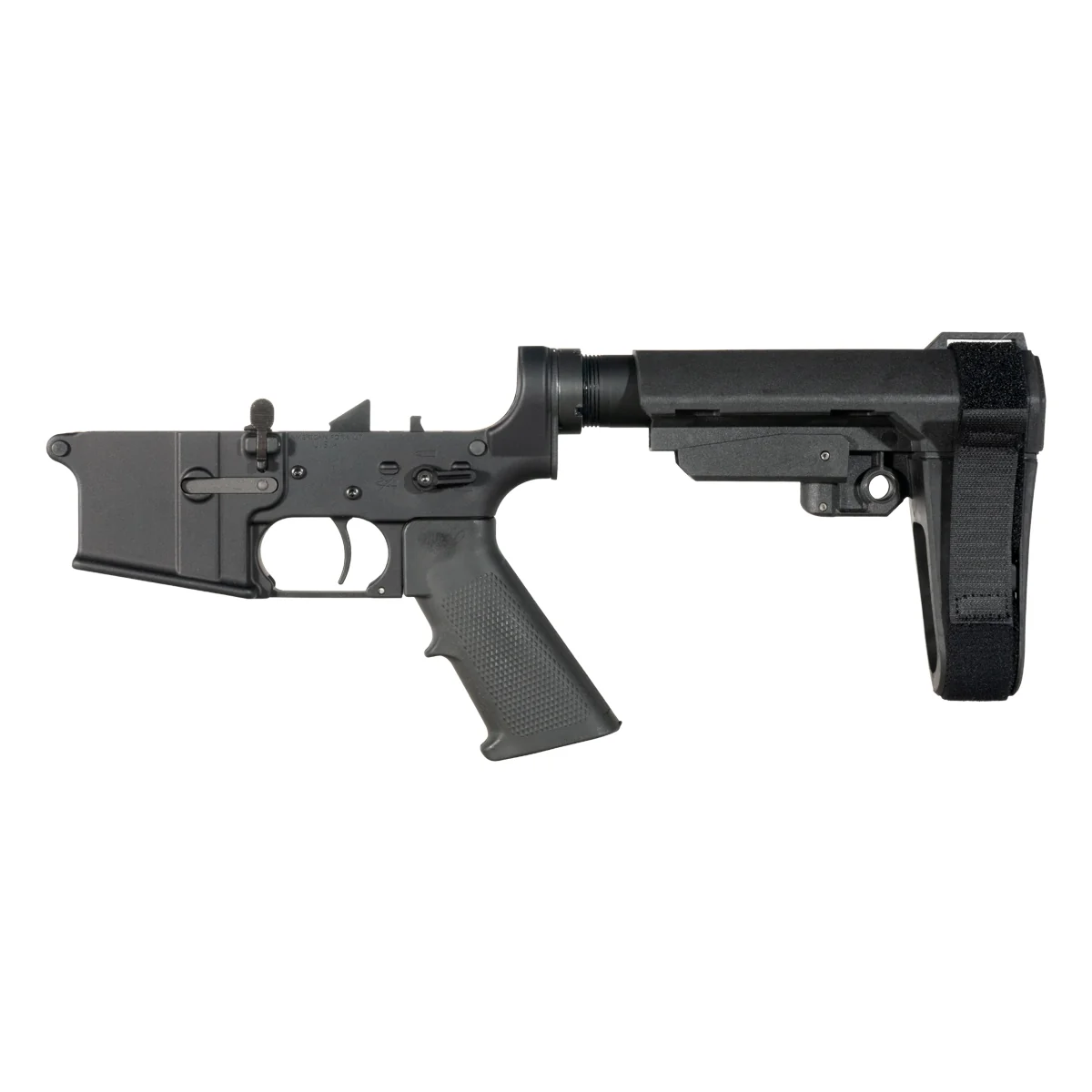 NO-LOGO AR-15 Pistol Lower Build Kit, Rare Breed FRT-15L3, SBA3 Adjustable Stabilizing Brace