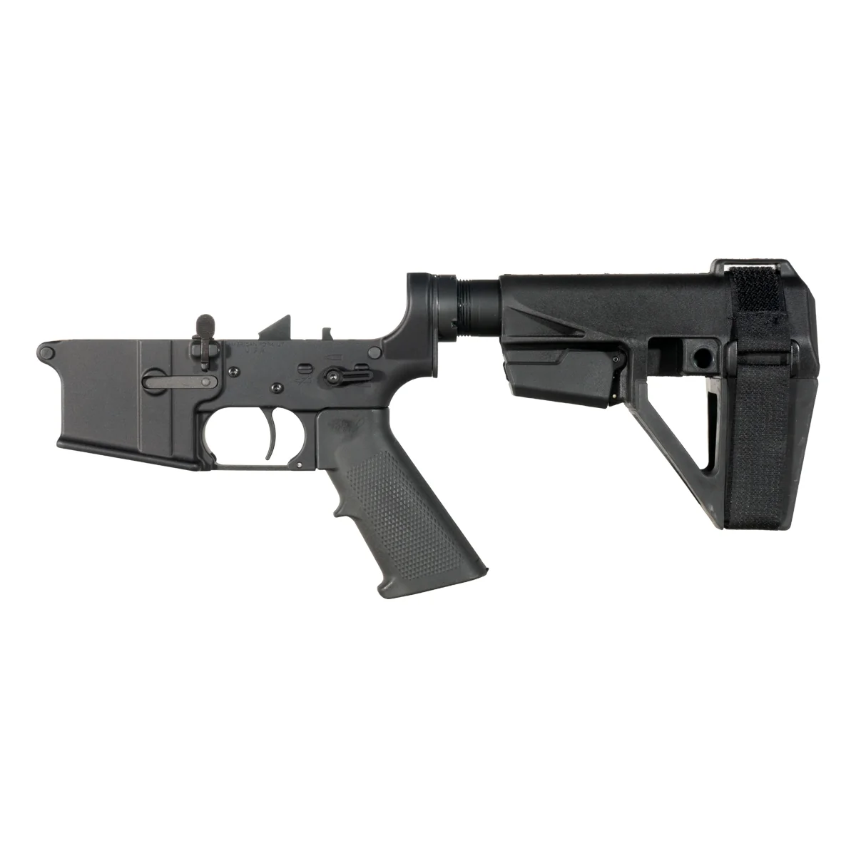 NO-LOGO AR-15 Pistol Lower Build Kit, Rare Breed FRT-15L3, SBA5 Stabilizing Brace