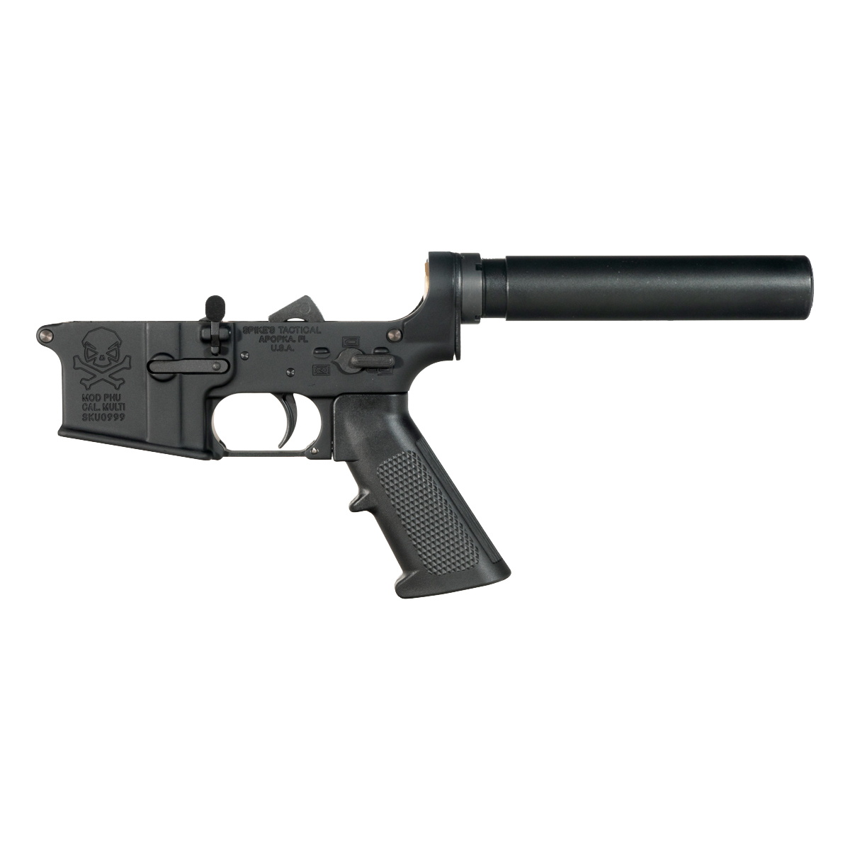 Spike's Tactical PHU Skull Pistol Lower Build Kit, Heavy Duty Pistol Buffer Tube