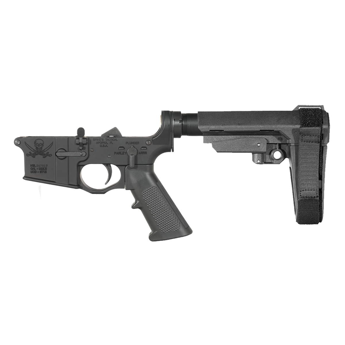 Spike's Tactical Calico Jack Pistol Lower Build Kit, SBA3 Adjustable Stabilizing Brace