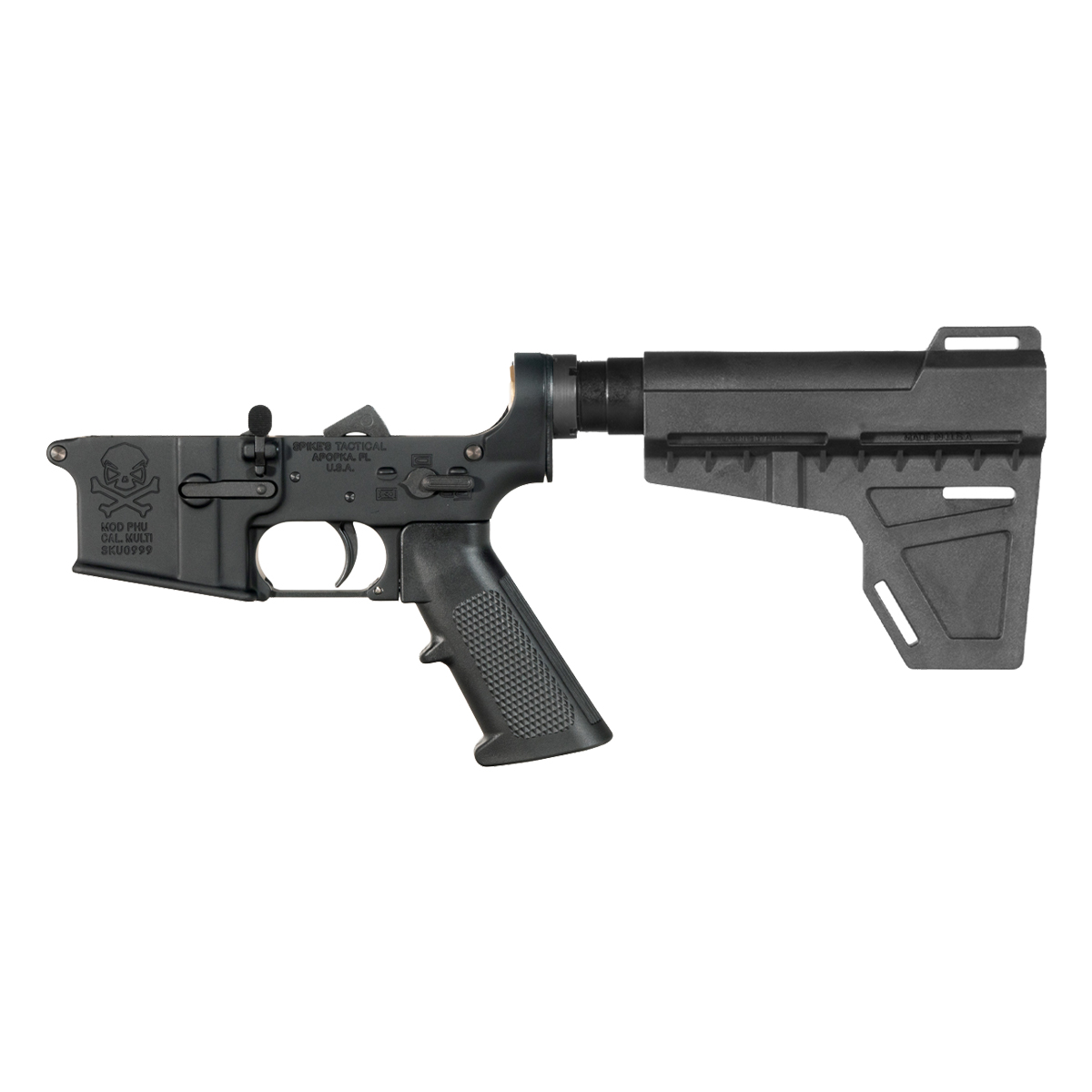 Spike's Tactical PHU Skull Pistol Lower Build Kit, KAK Shockwave Blade Arm Stabilizer Brace