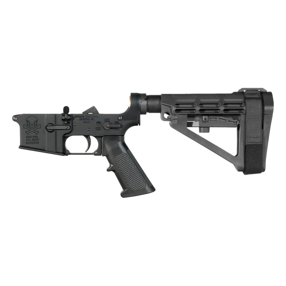 Spike's Tactical PHU Skull Pistol Lower Build Kit, SBA4 Adjustable Stabilizing Brace