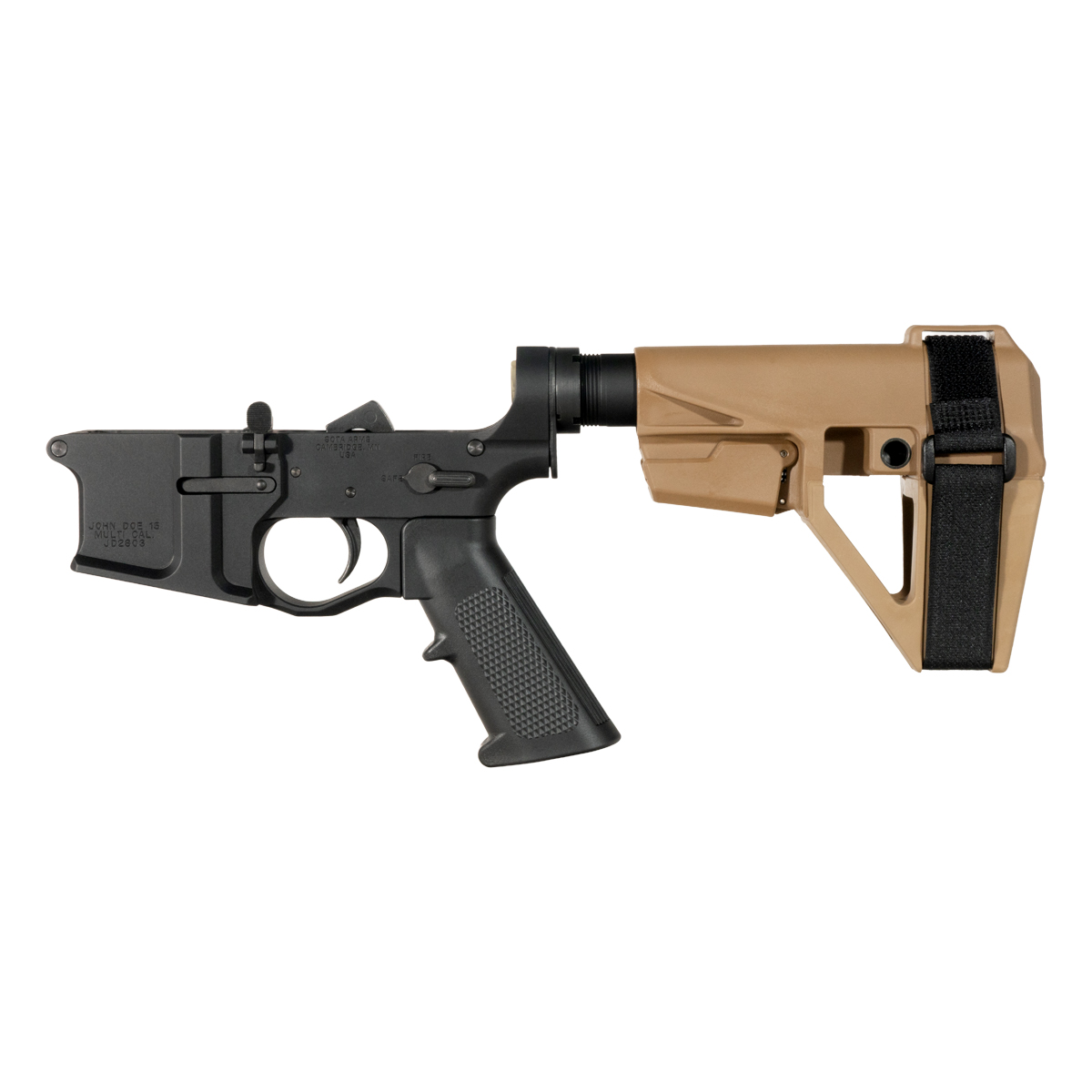 Sota Arms John Doe Pistol Lower Build Kit, SBA5 FDE Adjustable Stabilizing Brace