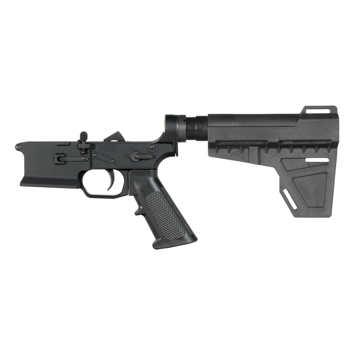 Sharps Bros Ambidextrous Bolt Release AR-15 Pistol Lower Build Kit, KAK Blade Arm Stabilizer Brace