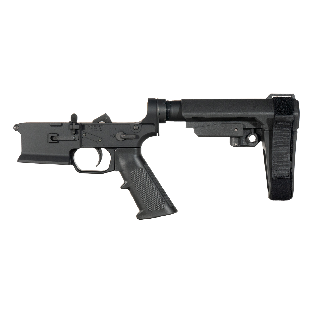Sharps Bros Ambidextrous Bolt Release AR-15 Pistol Lower Build Kit, SBA3 Adjustable Stabilizing Brace