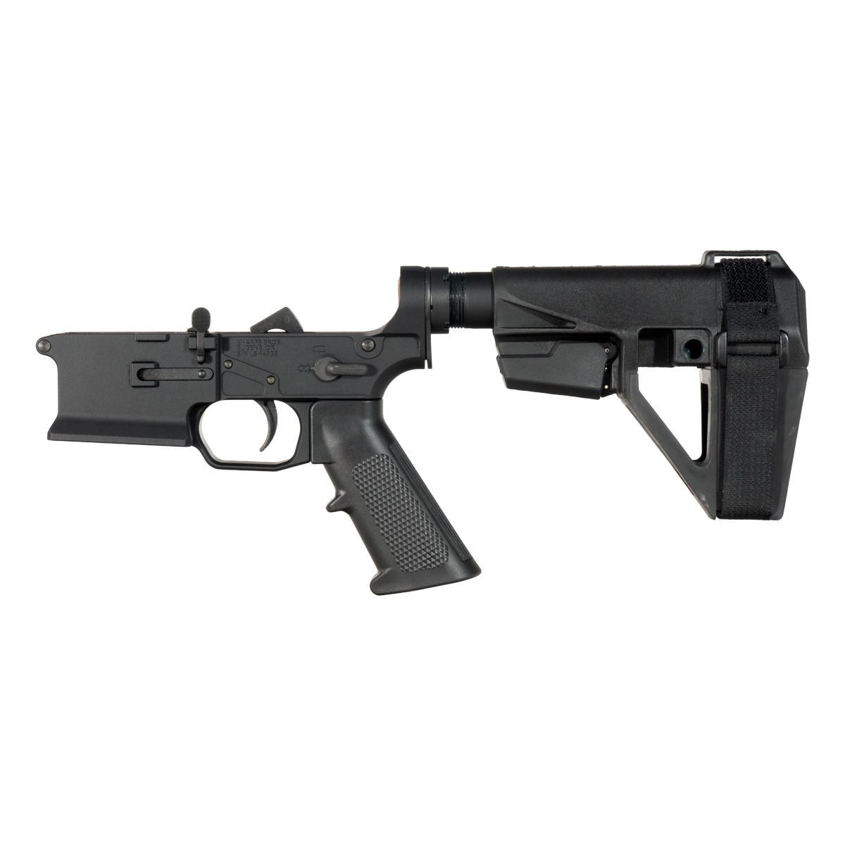 Sharps Bros Ambidextrous Bolt Release AR-15 Pistol Lower Build Kit, SBA5 Adjustable Stabilizing Brace
