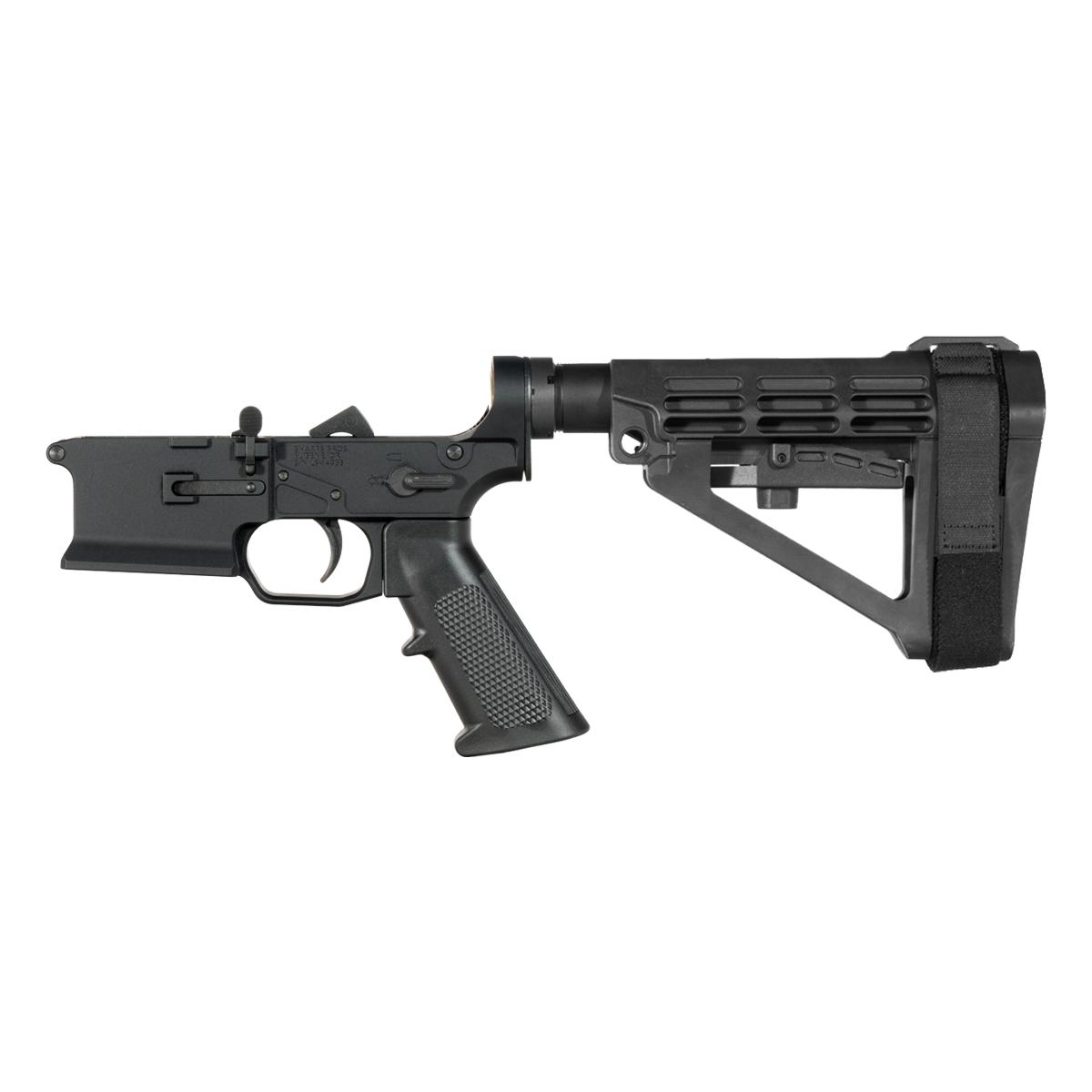 Sharps Bros Ambidextrous Bolt Release AR-15 Pistol Lower Build Kit, SBA4 Adjustable Stabilizing Brace