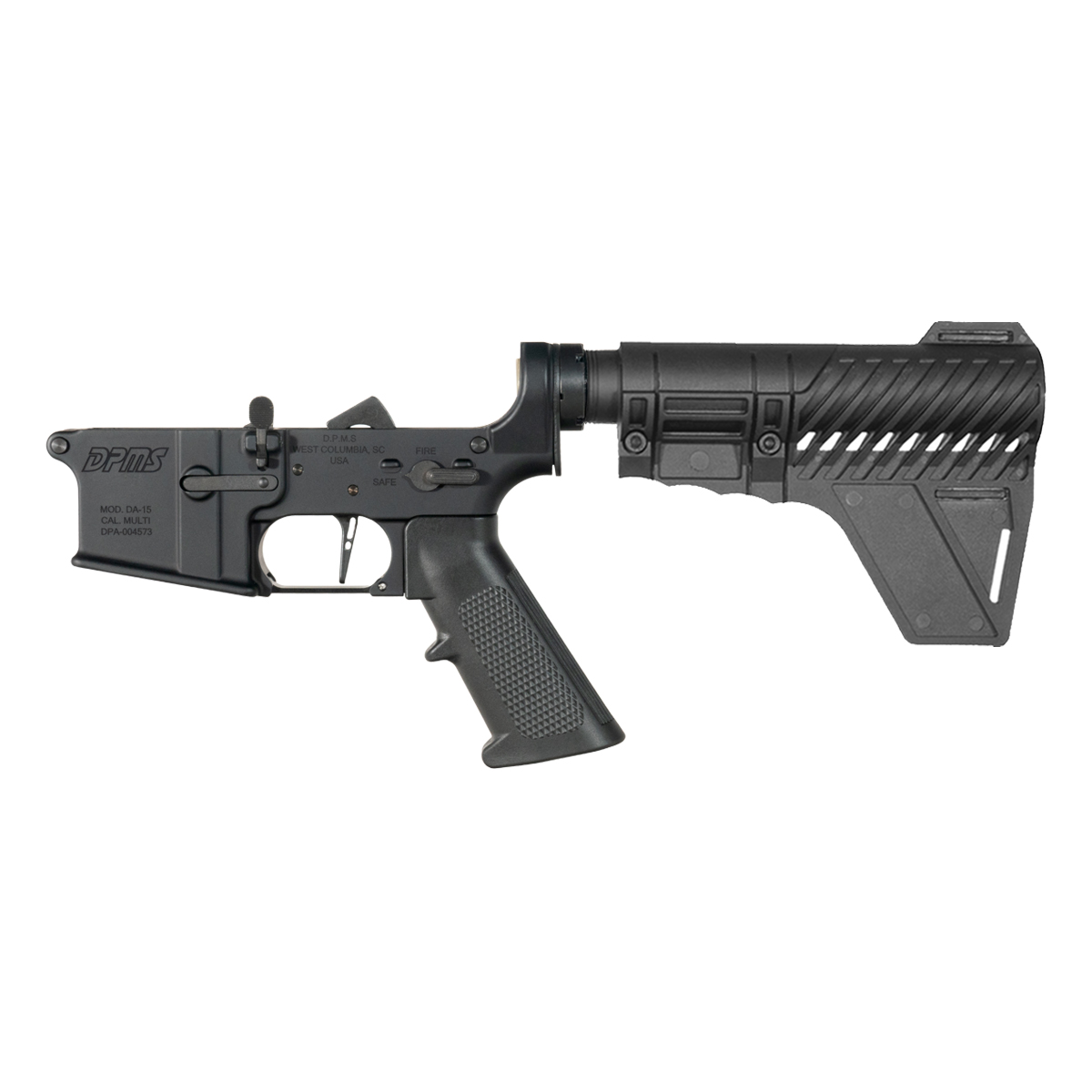 DPMS AR-15 Pistol Lower Build Kit, Straight Trigger Shoe, Gauntlet Arms Polymer Stabilizing Brace