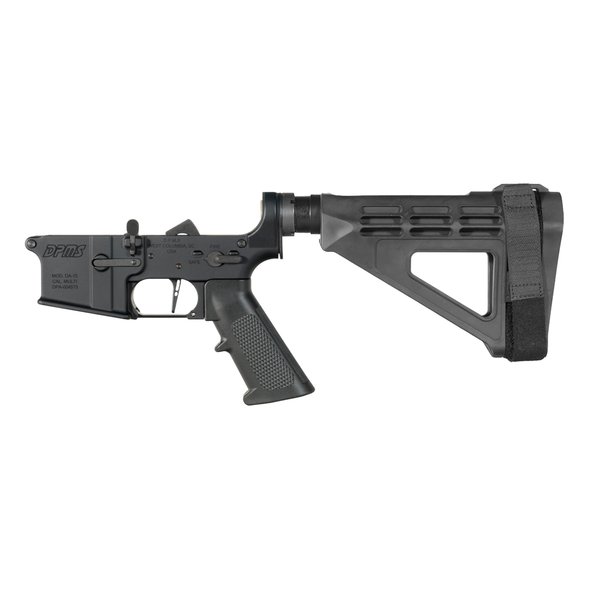 DPMS AR-15 Pistol Lower Build Kit, Straight Trigger Shoe, SBM4 Stabilizing Brace