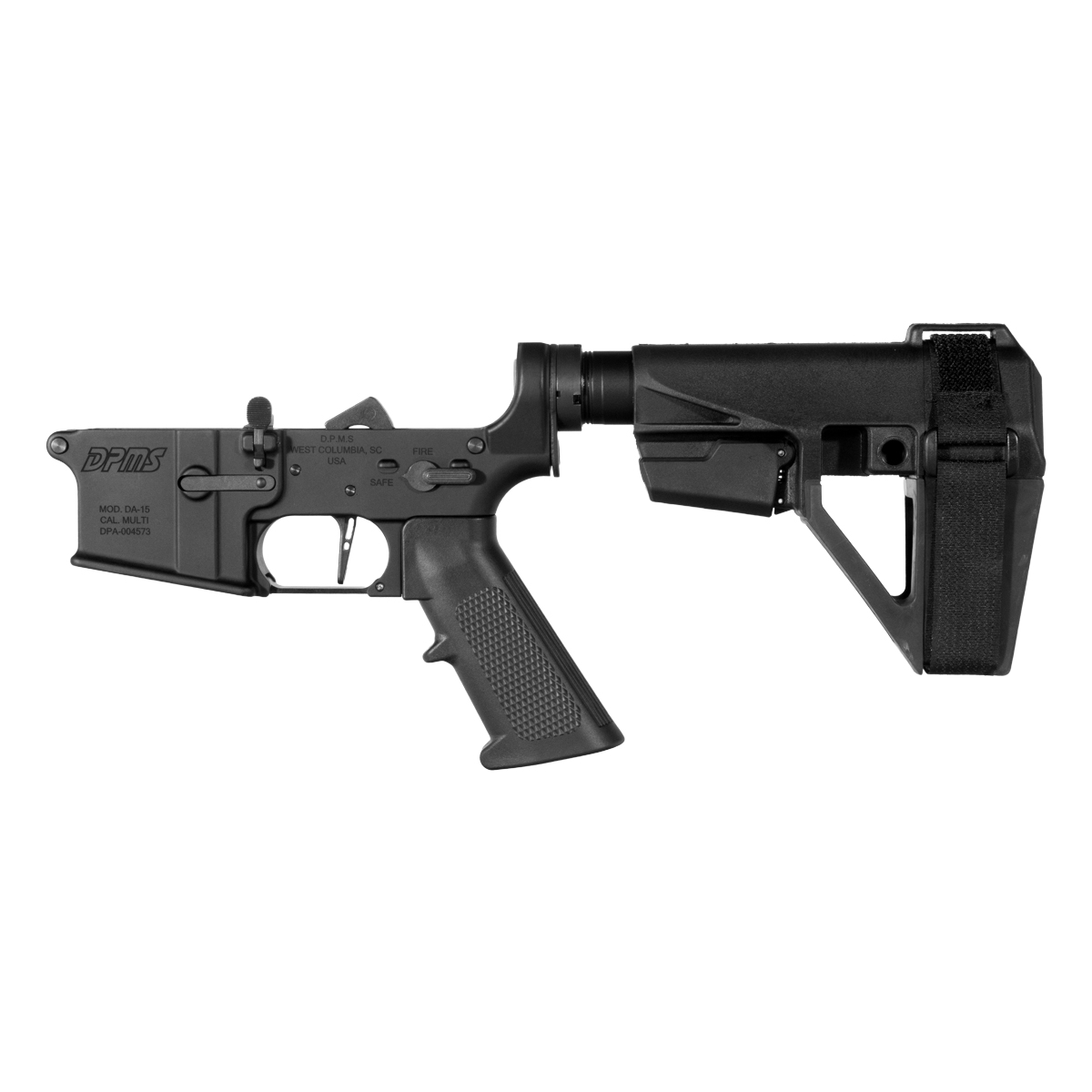 DPMS AR-15 Pistol Lower Build Kit, Straight Trigger Shoe, SBA5 Stabilizing Brace